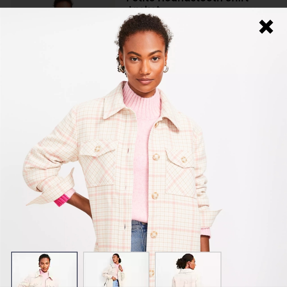 Outerwear  Houndstooth Shirt Jacket Loft Size s Nwt